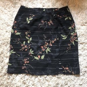 Black chiffon print skirt